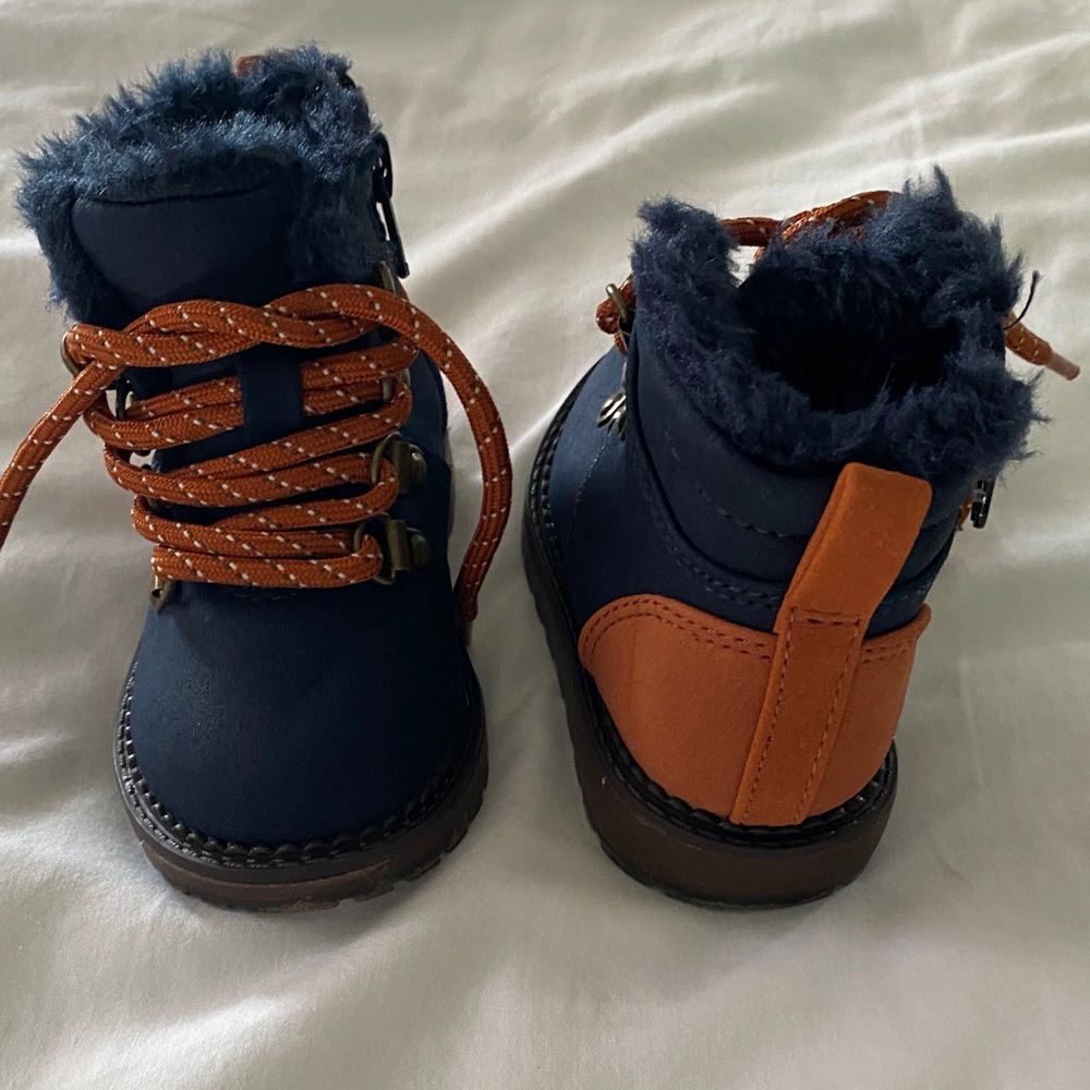 Cat & Jack Navy and Orange Kids Boots